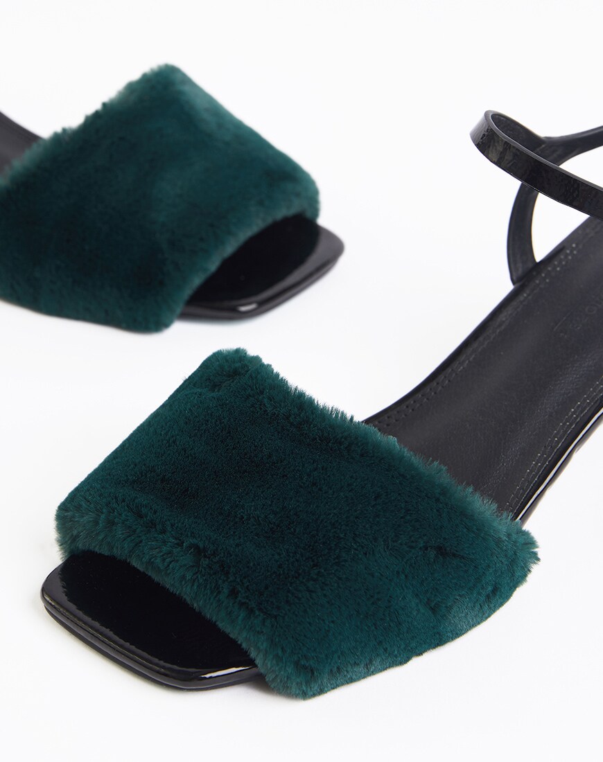 ASOS DESIGN Hackney fur low sandals available at ASOS | ASOS Style Feed