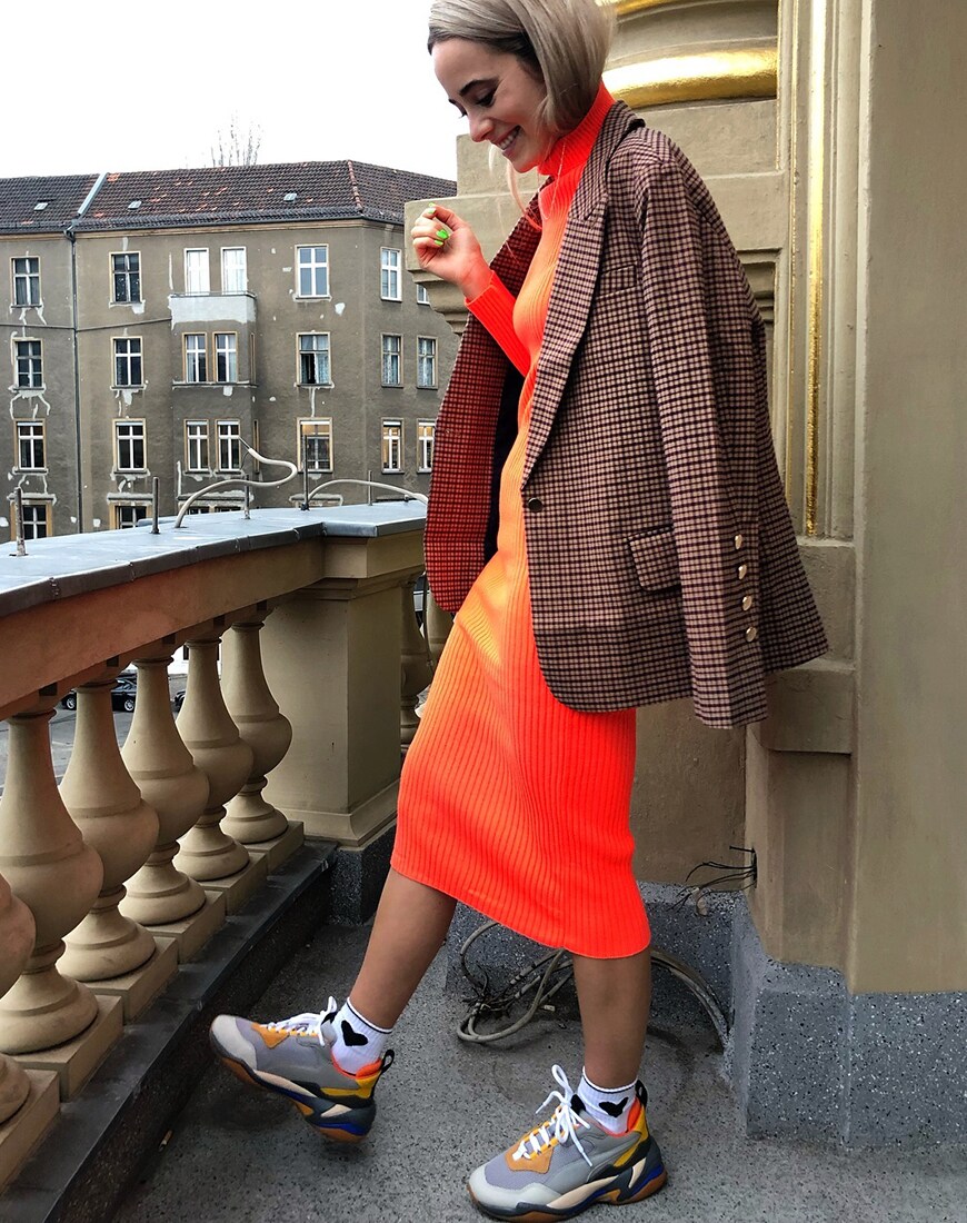 ASOS Insider Jana wears orange knit dress available at ASOS | ASOS Style Feed