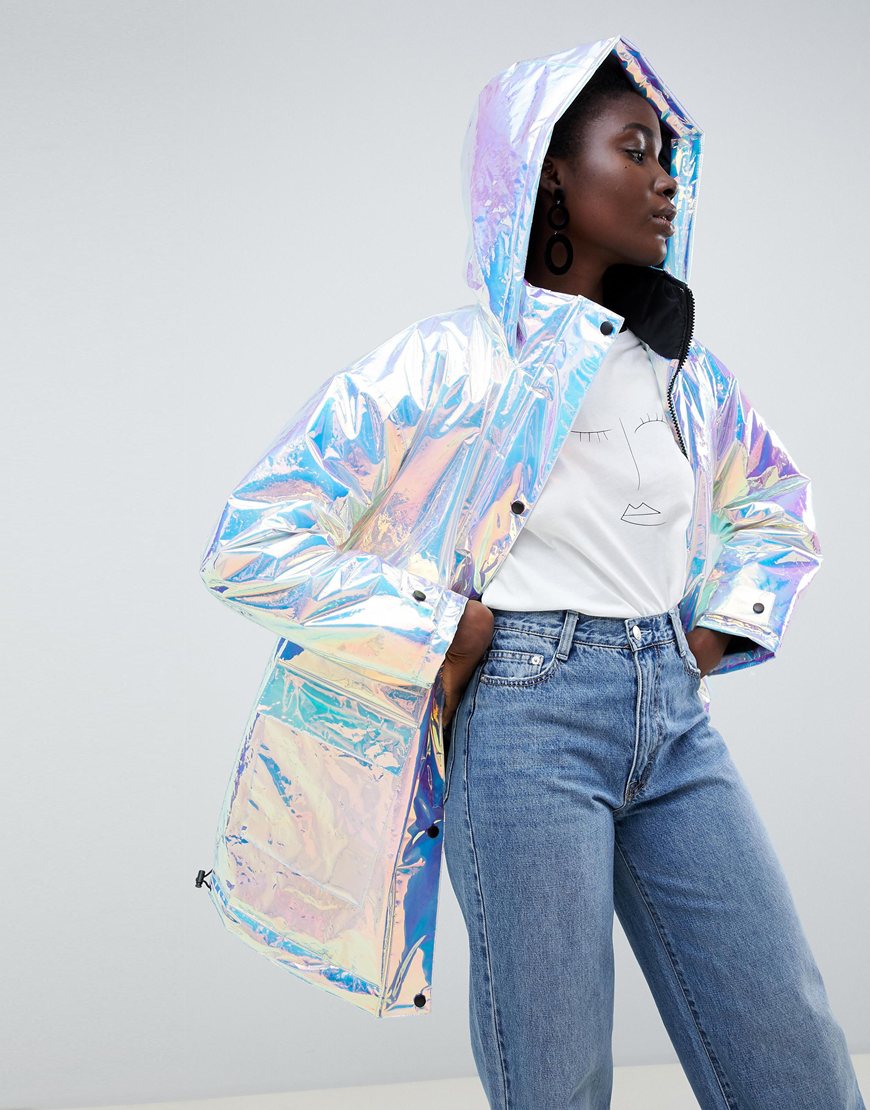 ASOS DESIGN holographic parka available at ASOS | ASOS Style Feed