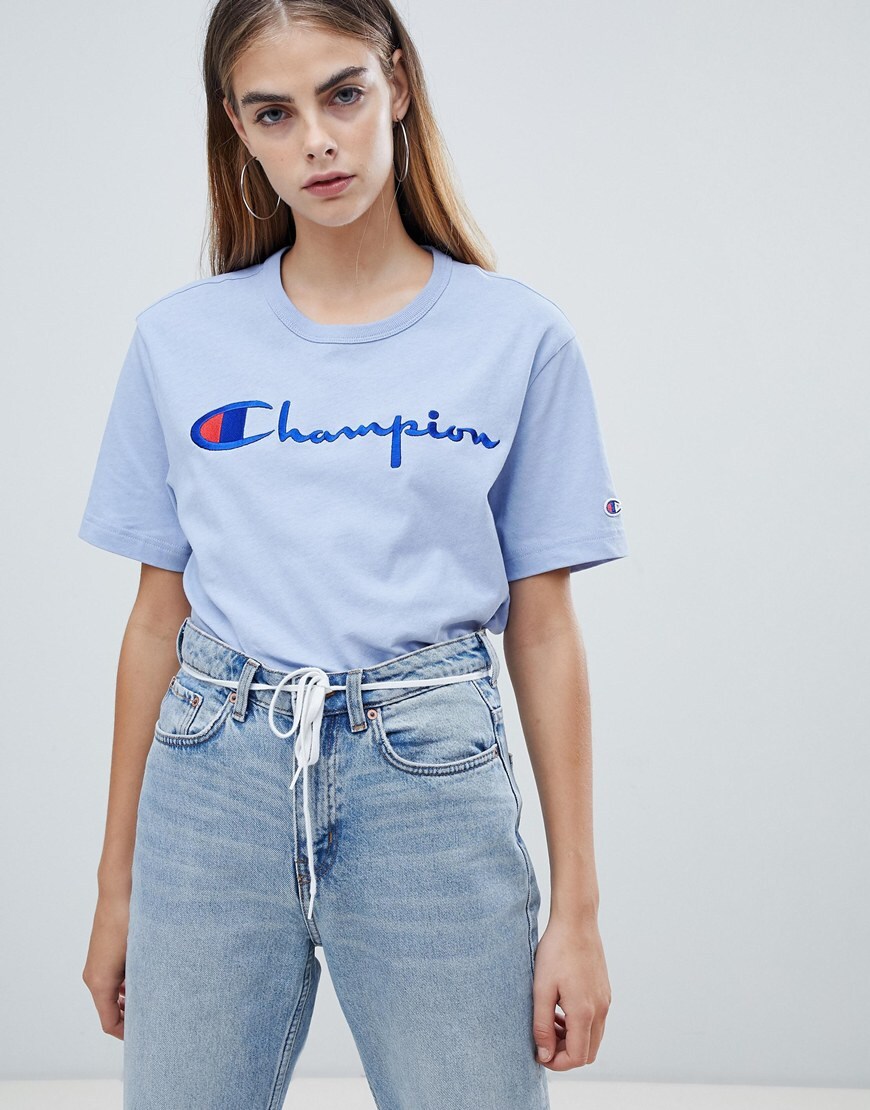 Champion - T-shirt oversize avec logo sur le devant