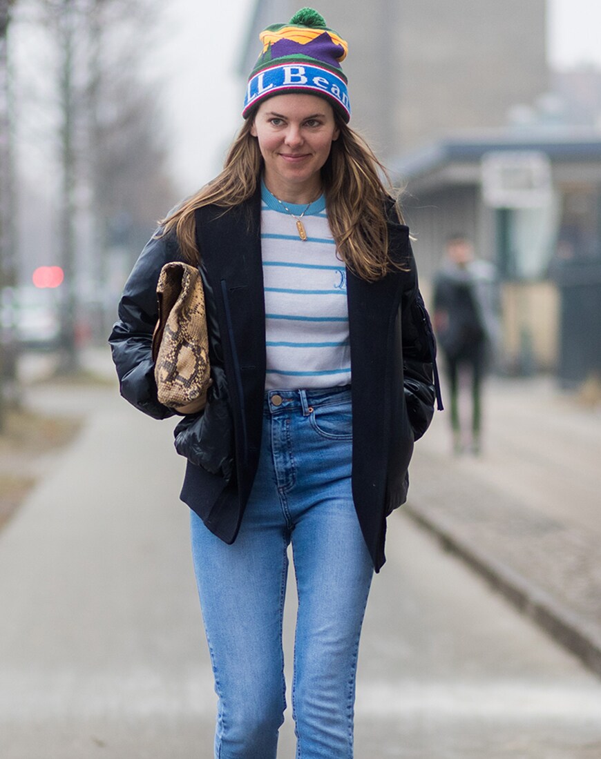Street style image of a bobble hat | ASOS Style Feed