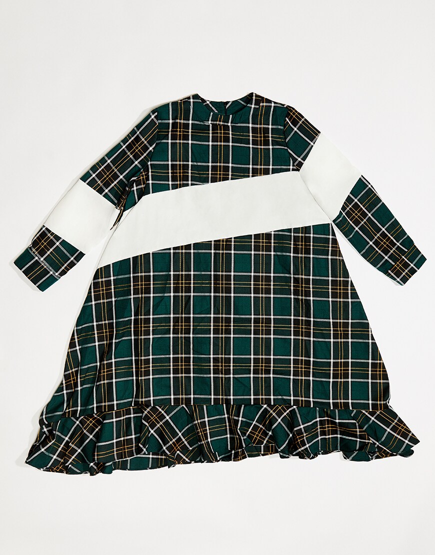 Ghospell oversized smock dress in green check | ASOS Fashion & Beauty Feed