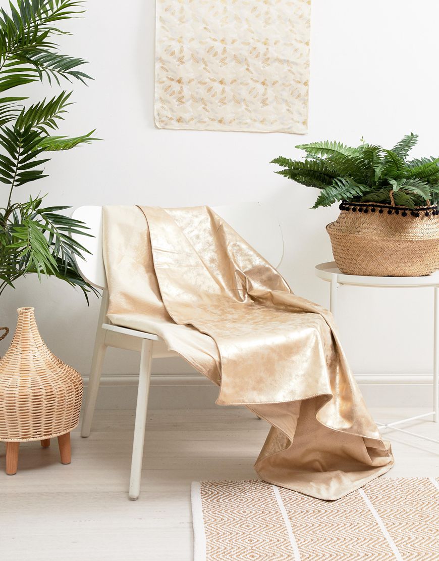 Chickidee gold suede-effect throw | ASOS Fashion & Beauty Feed