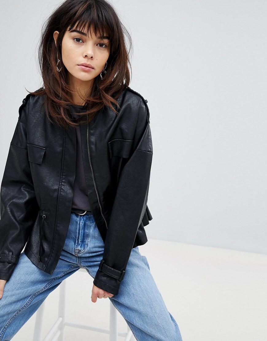 Vero Moda 80s faux-leather jacket | ASOS Fashion & Beauty Feed