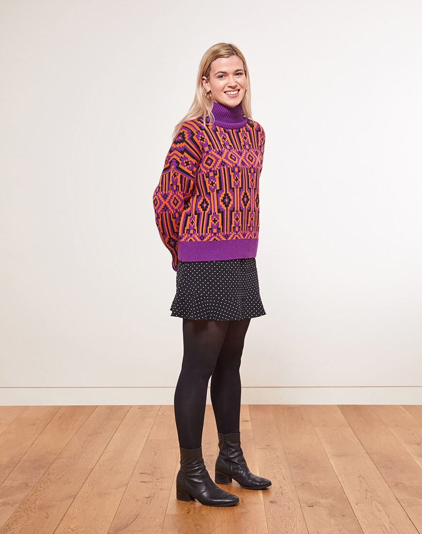 Purple and orange knit available at ASOS | ASOS Style Feed