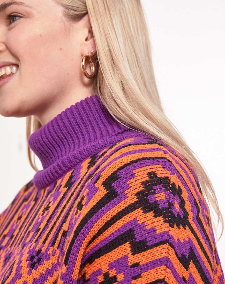 Purple and orange knit available at ASOS | ASOS Style Feed