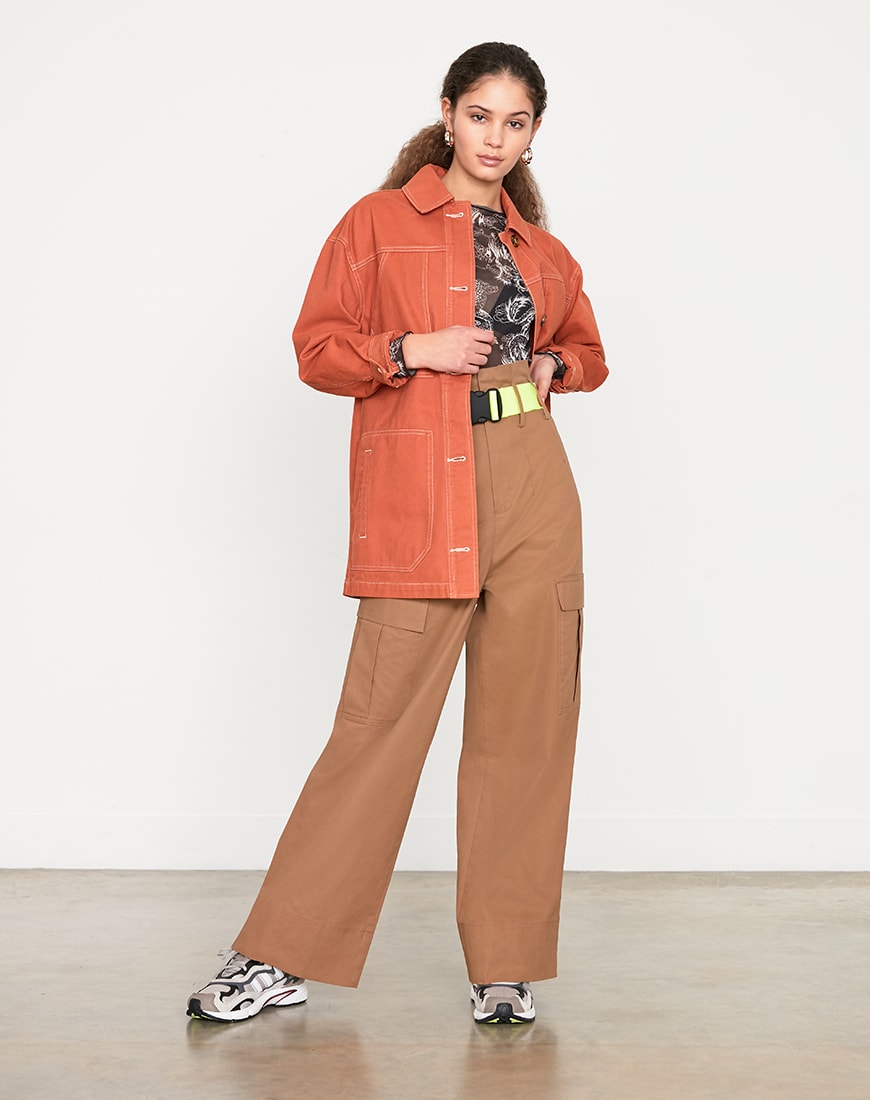 ASOS DESIGN Tall denim shacket in terracotta available at ASOS | ASOS Style Feed
