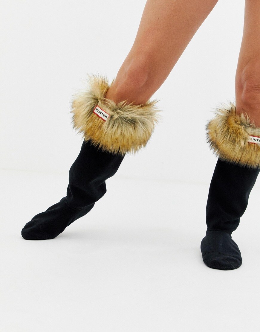 Hunter faux-fur boot socks | ASOS Fashion & Beauty Feed