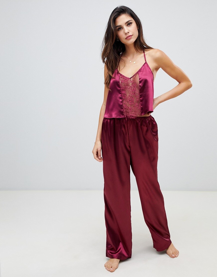 Wolf & Whistle lace cami pyjama set | ASOS Fashion & Beauty Feed