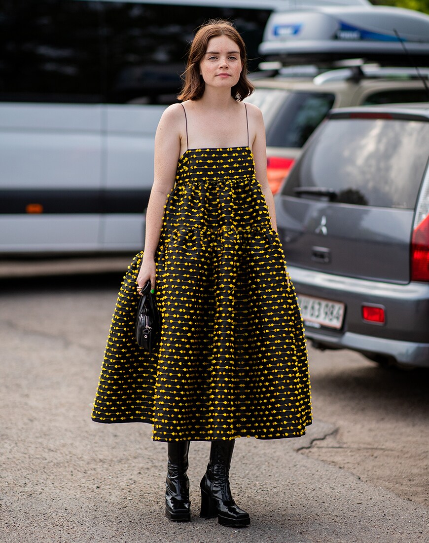 Street style look of a trapeze dress | ASOS Style Feed