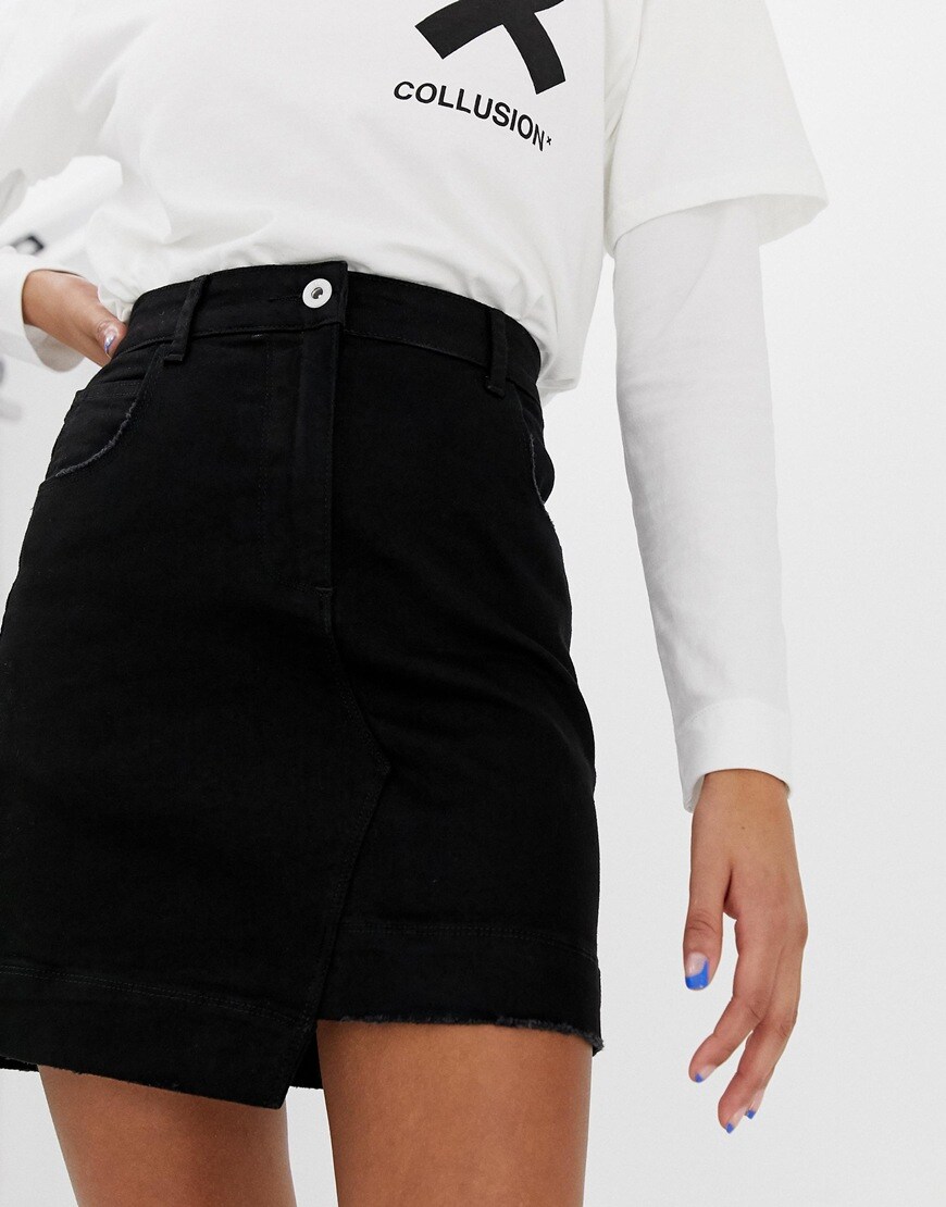 COLLUSION denim mini skirt | ASOS Fashion & Beauty Feed