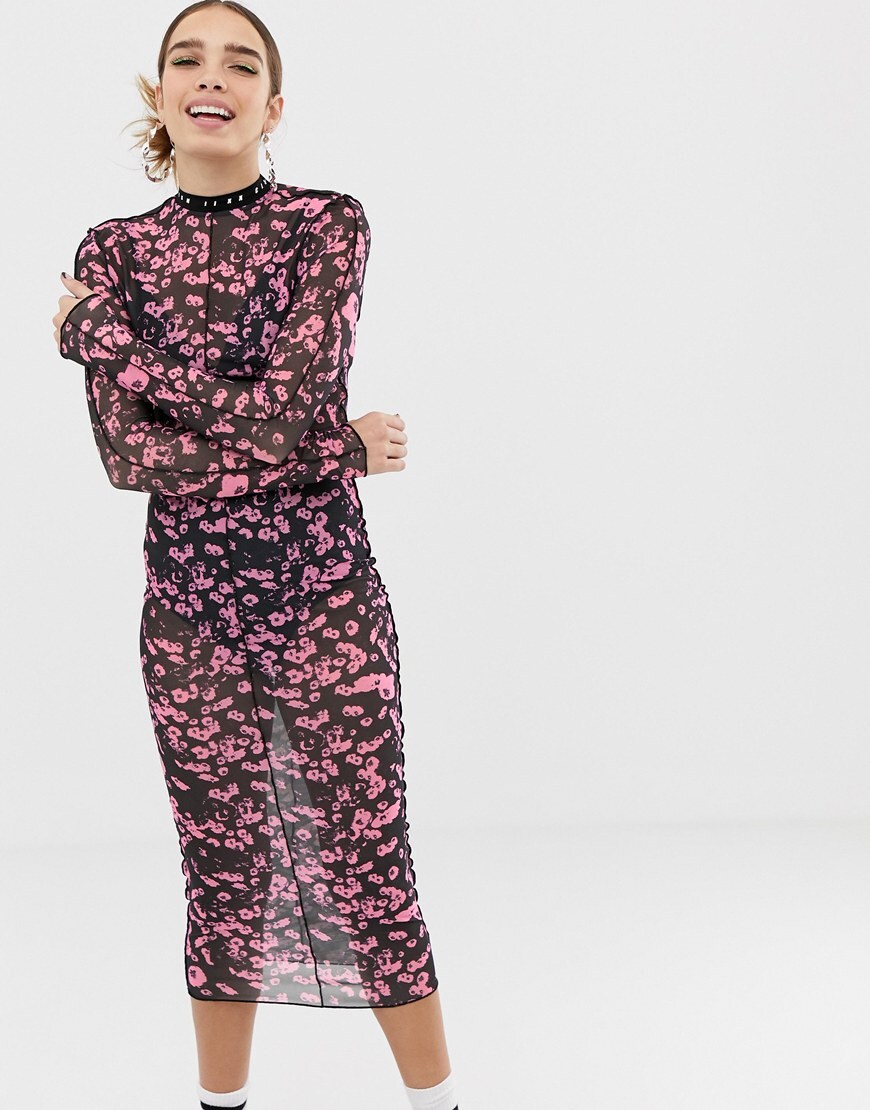 COLLUSION printed mesh maxi dress | ASOS Fashion & Beauty Feed