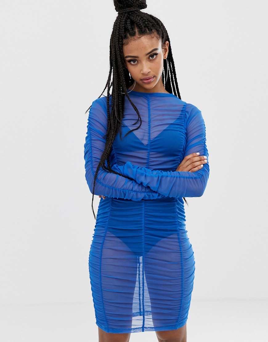 COLLUSION ruched mesh dress | ASOS Fashion & Beauty Feed