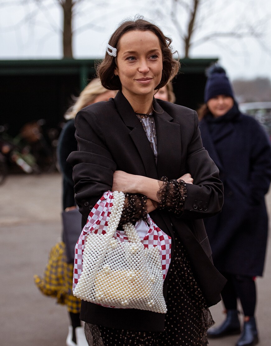 Street style Copenhague : le sac en perles
