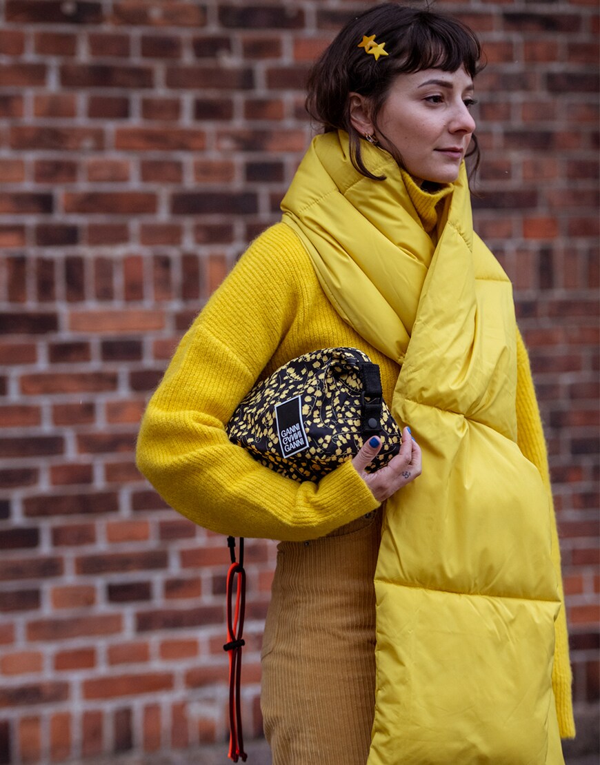 Alyssa Coscarelli street style Fashion Week de Copenhague écharpe doudoune