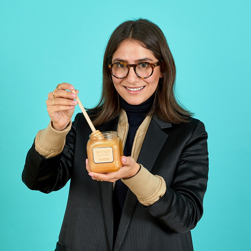Girl with perfume bottle