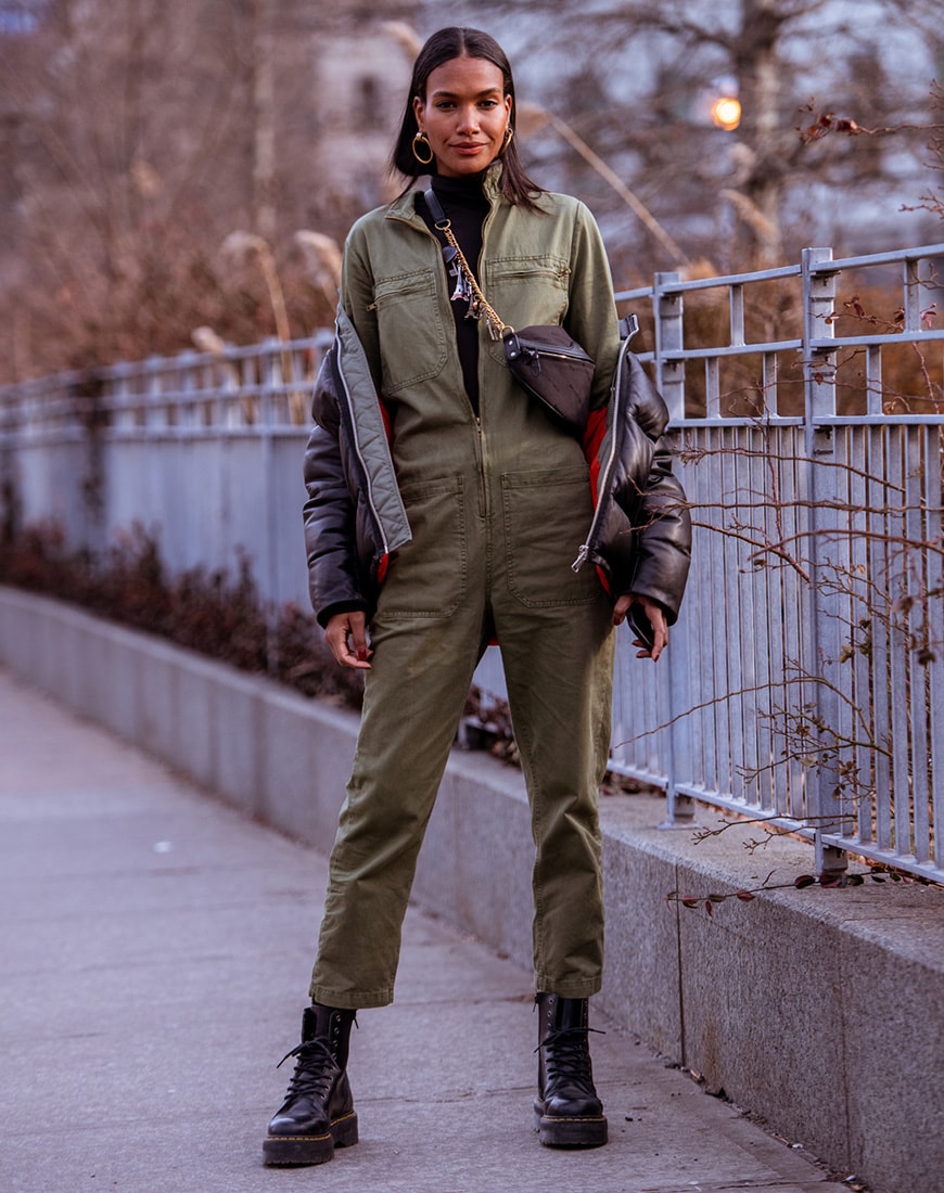 Street style image of a girl in a boiler suit | ASOS Style Feed