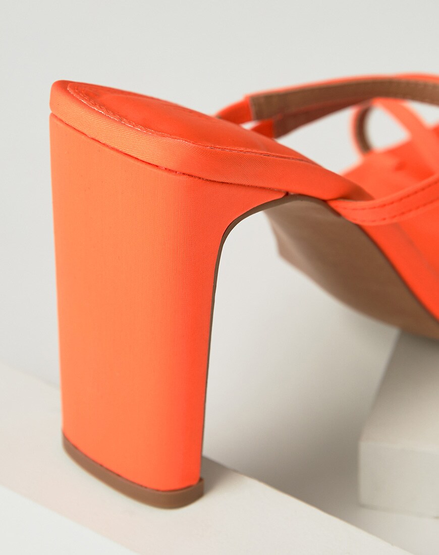 Neon orange high heel sandal available at ASOS | ASOS Style Feed