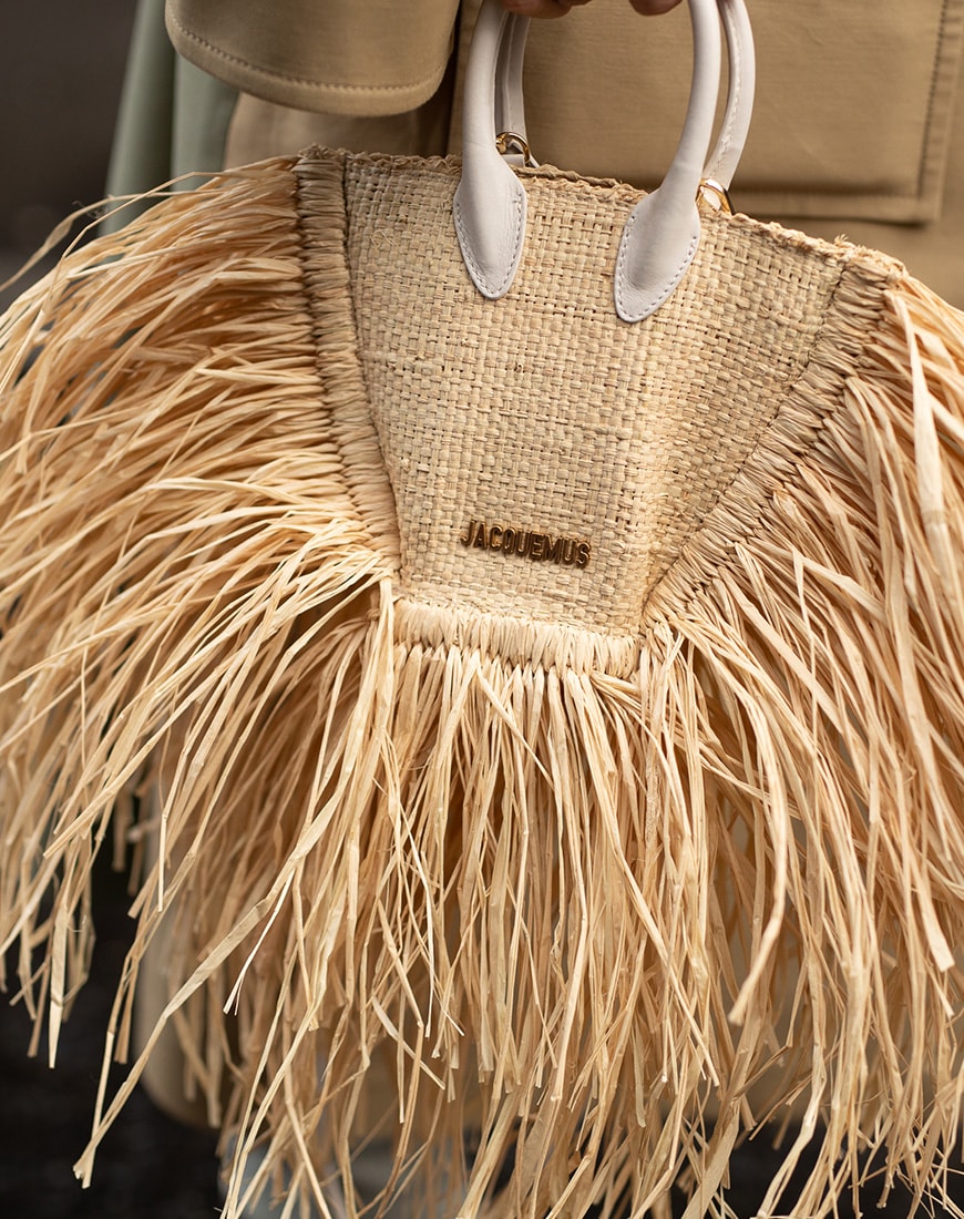Street style image of a straw bag | ASOS Style Feed