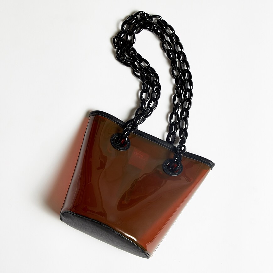 ASOS DESIGN plastic bucket bag with contrast chain handle | ASOS Style Feed