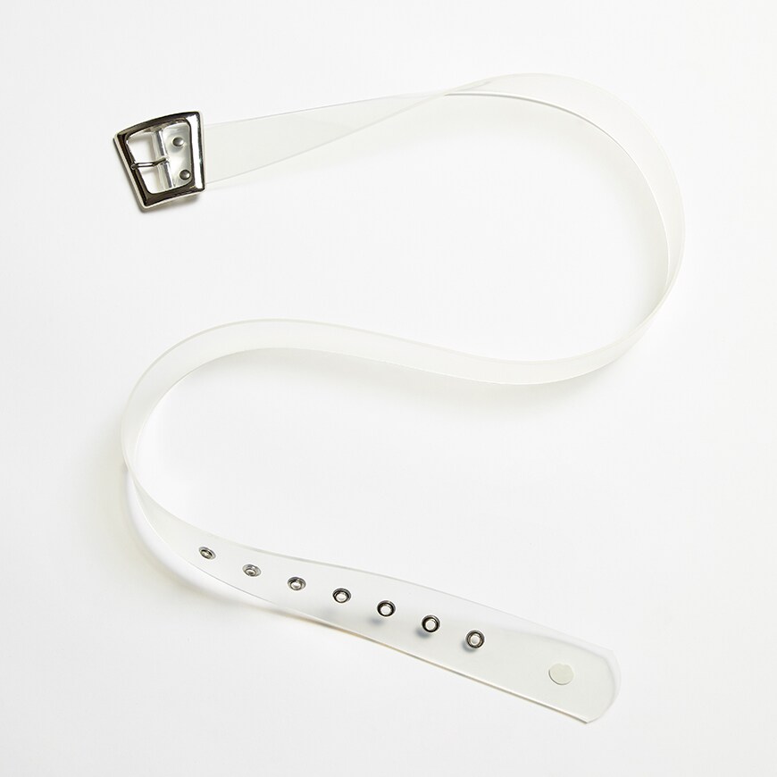 ASOS DESIGN jeans belt in clear with metal eyelets | ASOS Style Fed