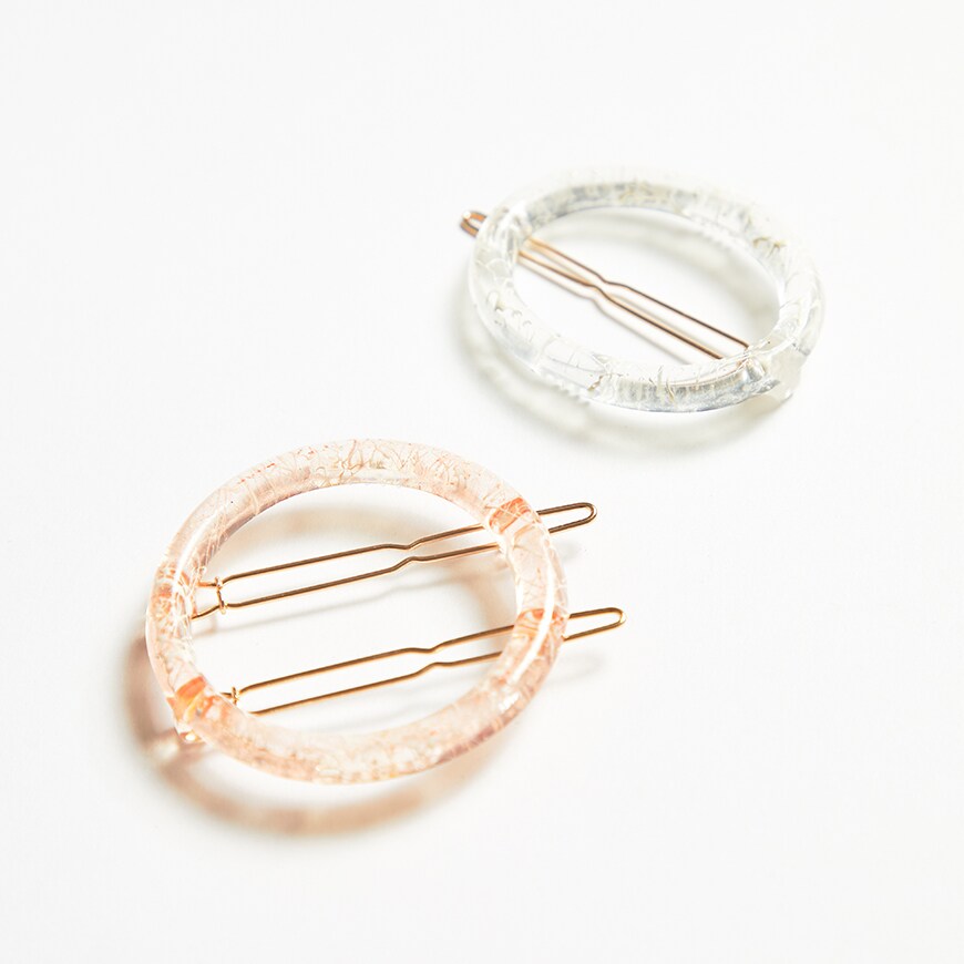 ASOS DESIGN barrette hair clip in circle shape in pink resin | ASOS Style Feed