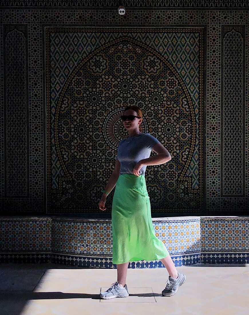 ASOS Insider Scarlett wears a neon green skirt | ASOS Style Feed