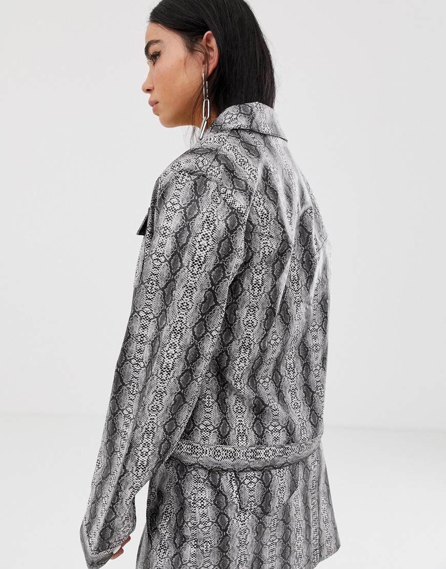 COLLUSION snake-print trucker jacket | ASOS Style Feed