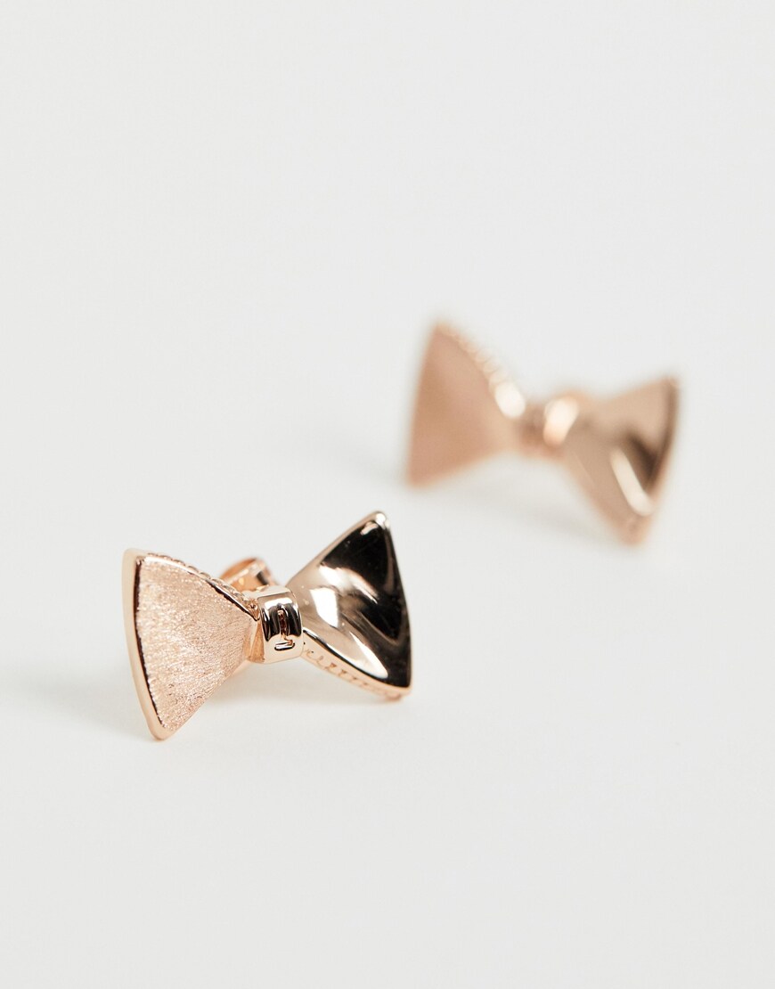 Ted Baker rose-gold bow earrings | ASOS Style Feed
