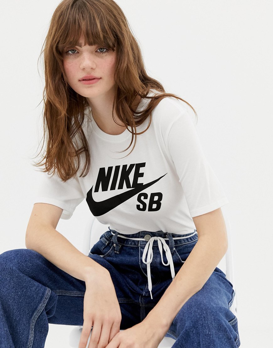 Nike SB - T-shirt avec logo - Blanc