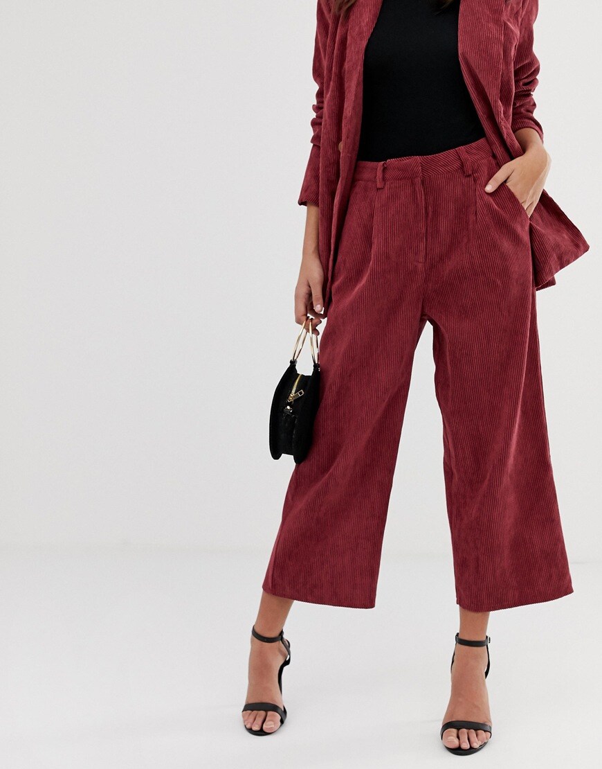 PrettyLittleThing co-ord cord culottes | ASOS Style Feed