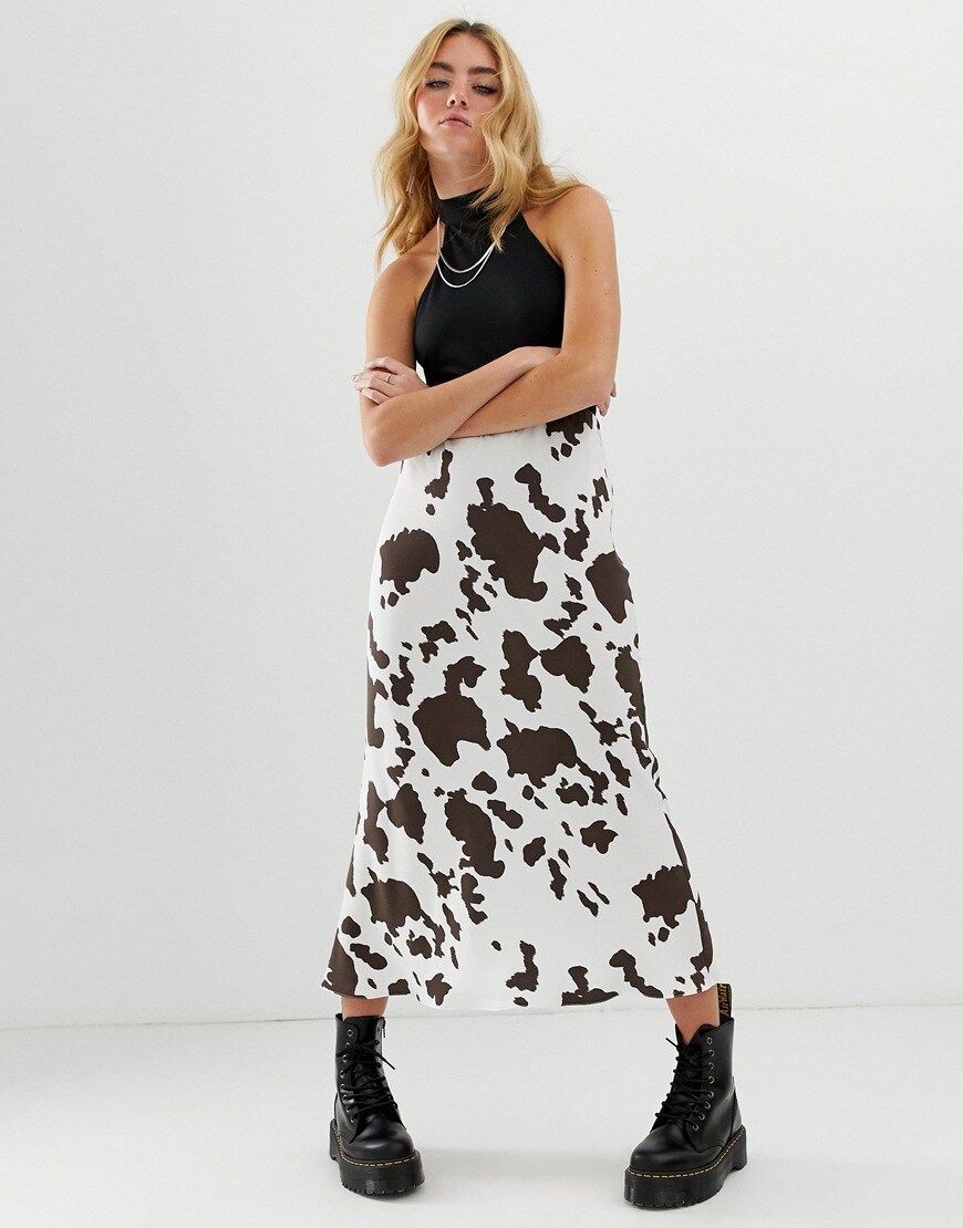 Cow print dress available at ASOS | ASOS Style Feed