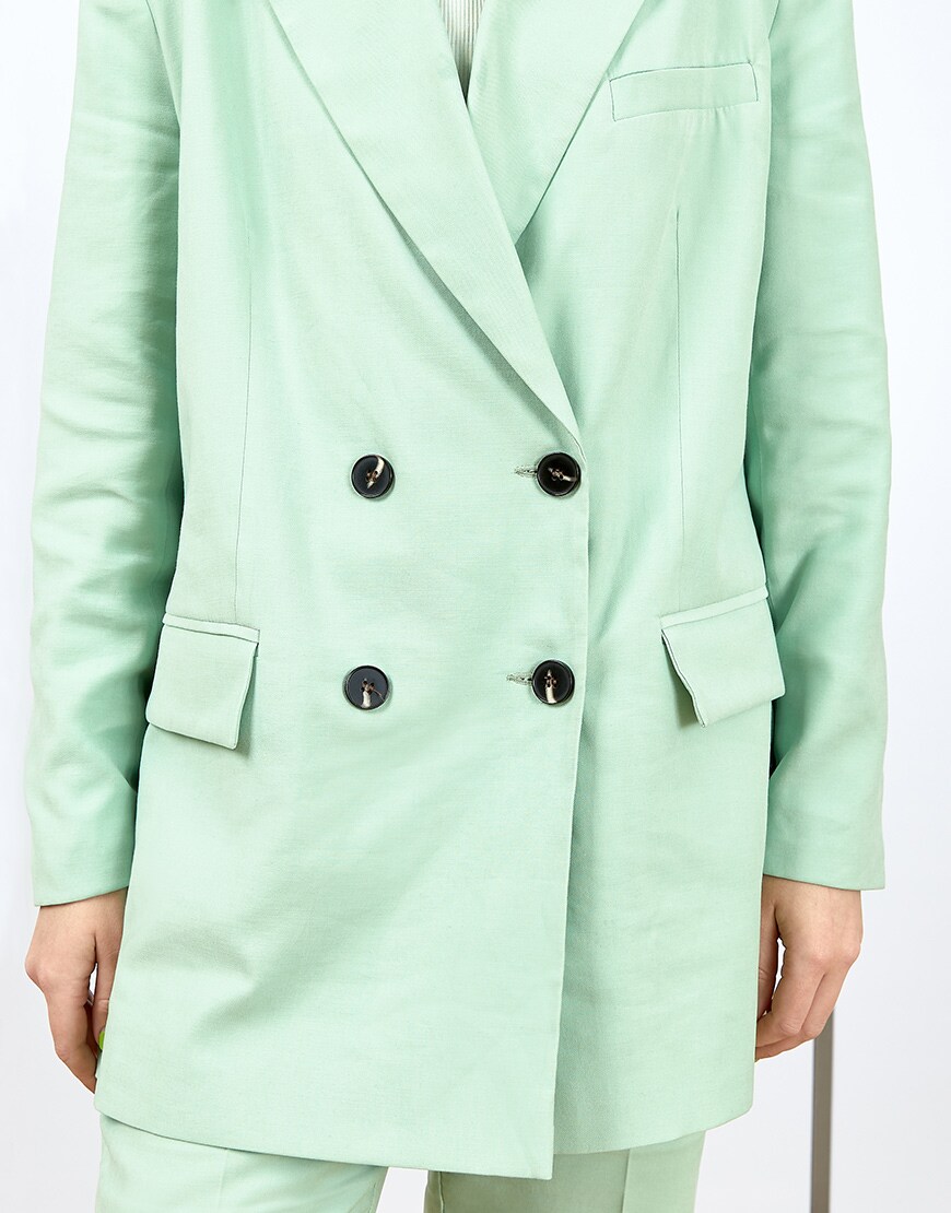 A picture of an ASOSer wearing a green short suit | ASOS Style Feed