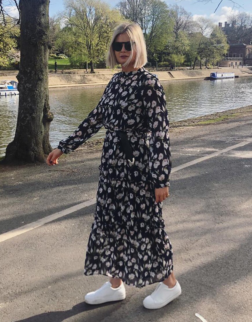 ASOS Insider Kat wearing a long-sleeved floral-print dress | ASOS Style Feed
