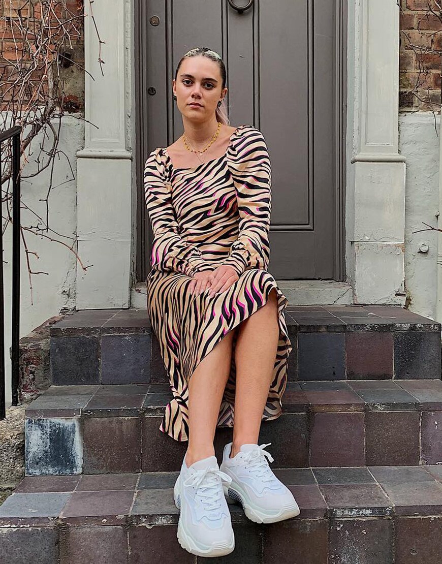 ASOS Insider Olive wearing a long-sleeved zebra-print dress | ASOS Style Feed