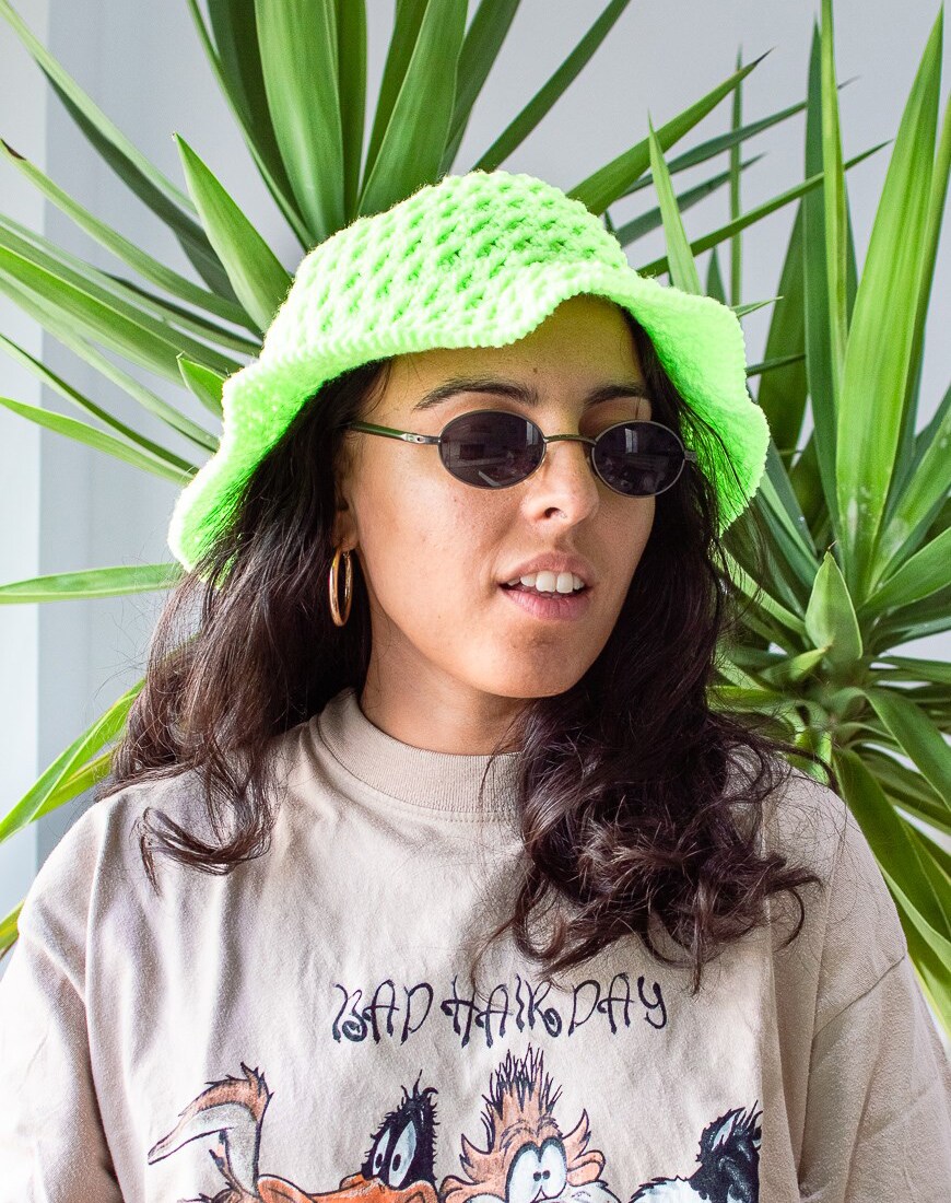 Rave festival Handmade rainbow crochet bucket hat | ASOS Style Feed