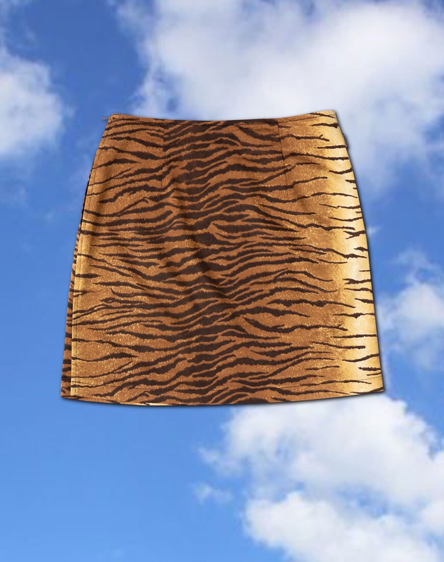 RARE Y2K vintage Moschino Jeans tiger print mini skirt | ASOS Style Feed