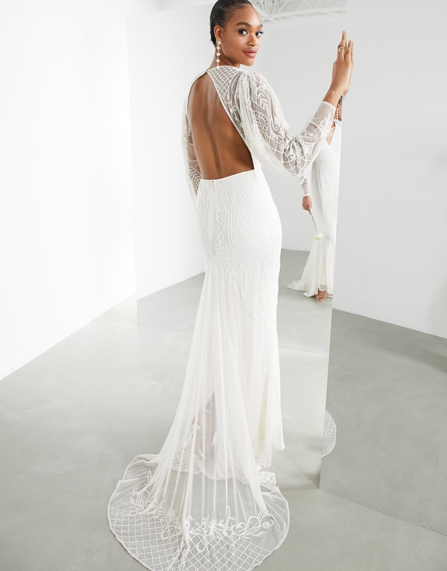 ASOS EDITION Lucy placement beaded wedding dress | ASOS Style Feed
