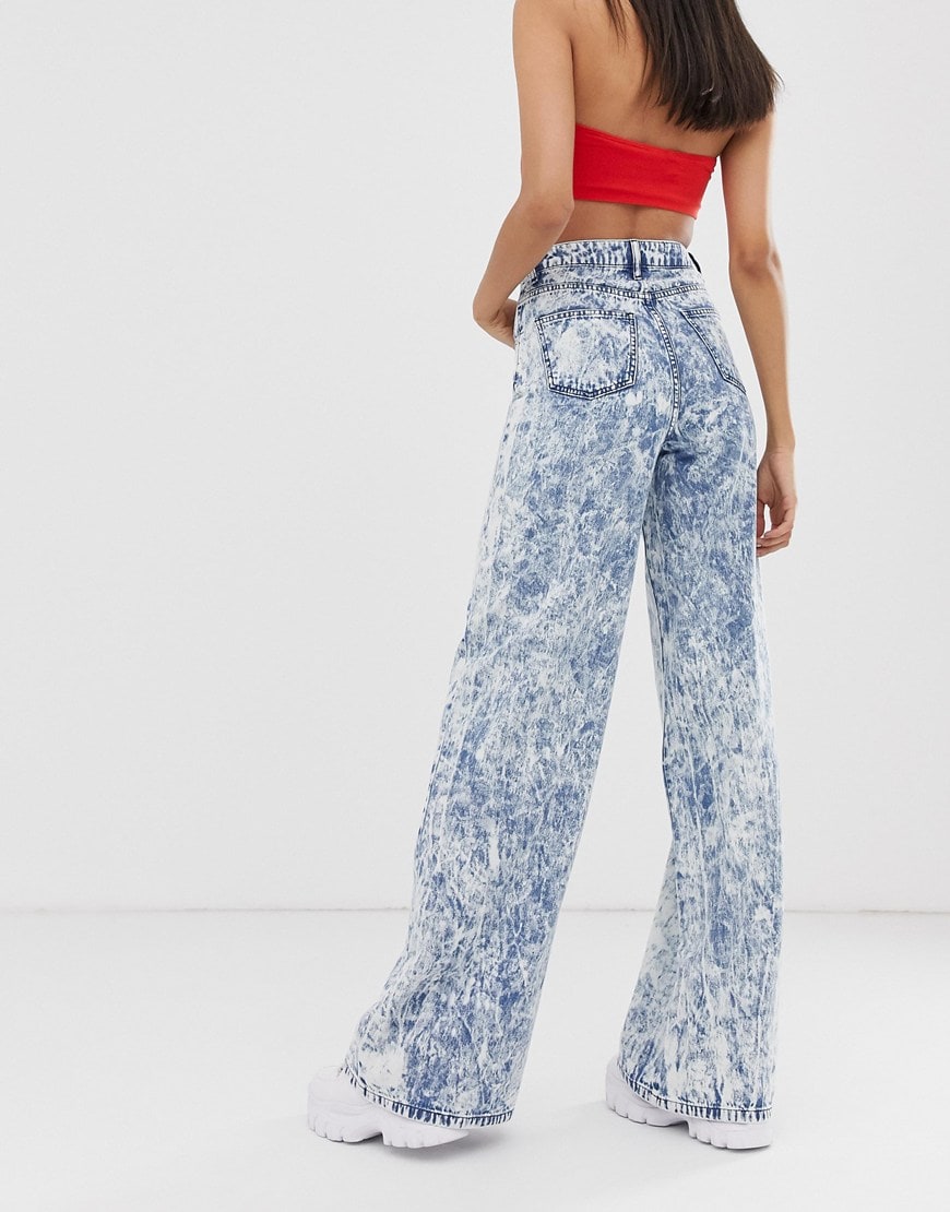 ASOS DESIGN Tall Full length lightweight wide leg jeans in acid wash | ASOS Style Feed