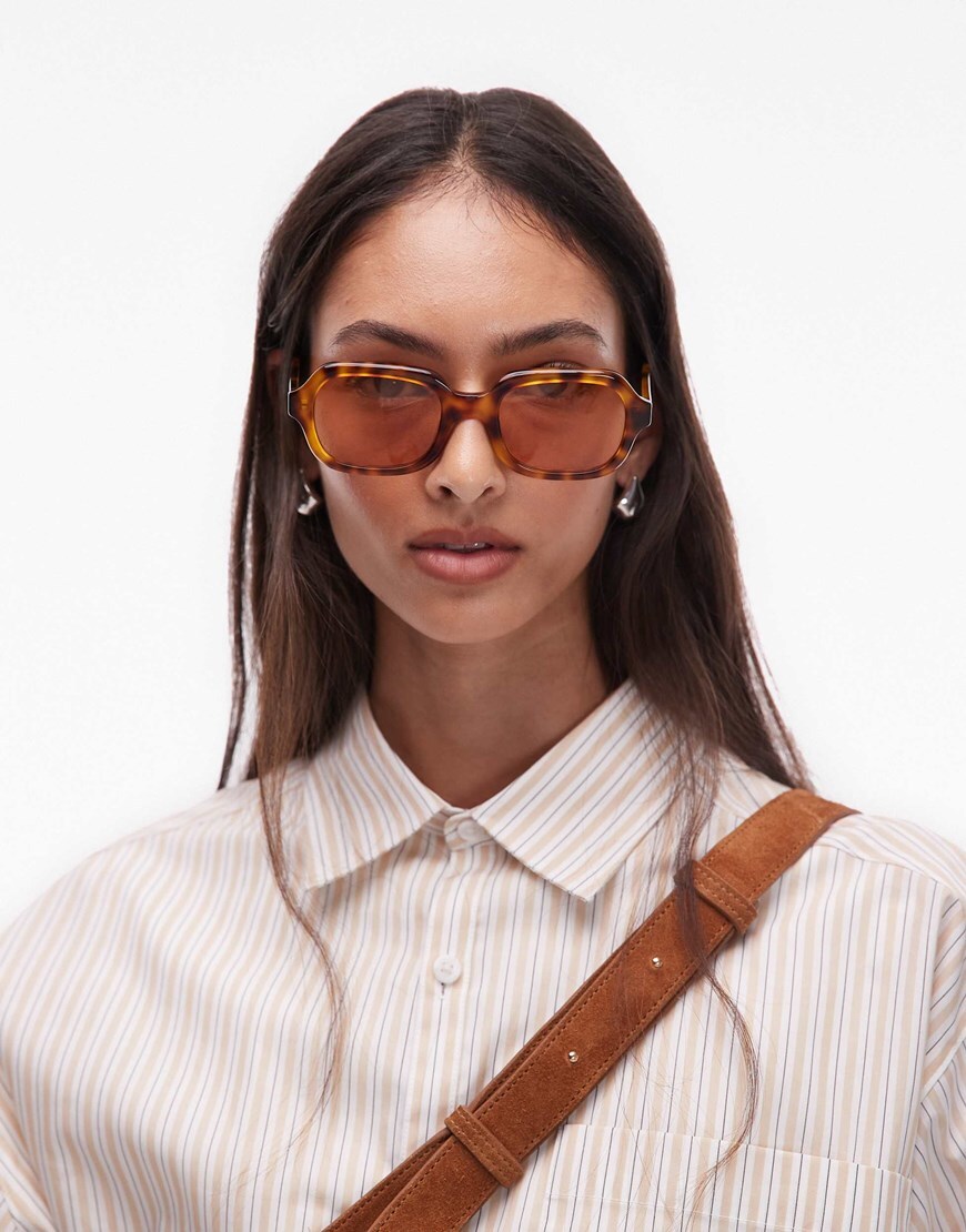 Jimmy Fairly The Freja rectangle sunglasses in tortoiseshell with brown lens | ASOS Style Feed