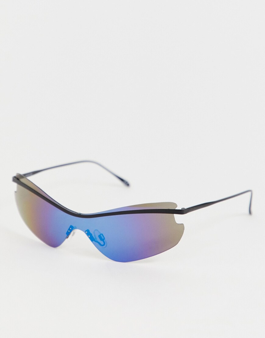 ASOS DESIGN blue flash lens sunglasses | ASOS Style Feed