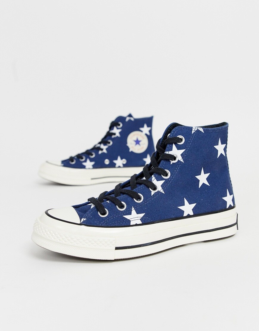 Converse blue Chuck 70 star print trainers | ASOS Style Feed