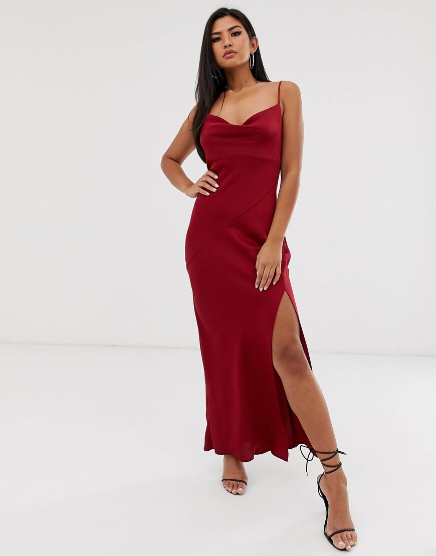River Island slip dress in red | ASOS Style Feed