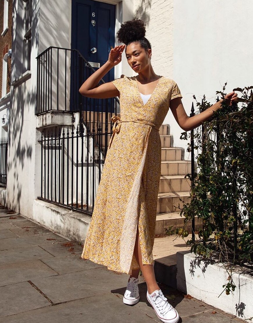 Look signature robe imprimé fleurs