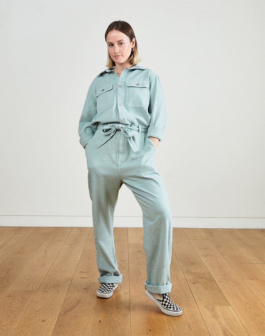 Kate Tilbrook in a blue boilersuit | ASOS Style Feed
