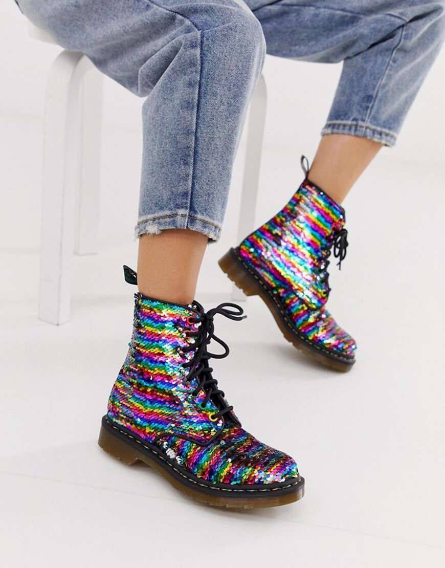 Doc Martens sequin boots | ASOS Style Feed