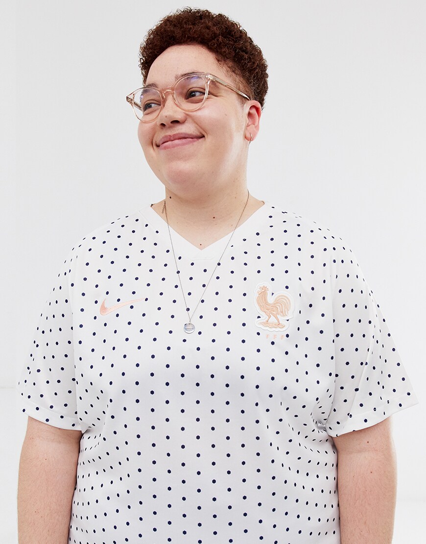 A picture of an ASOSer wearing the Nike France away top. Available at ASOS.