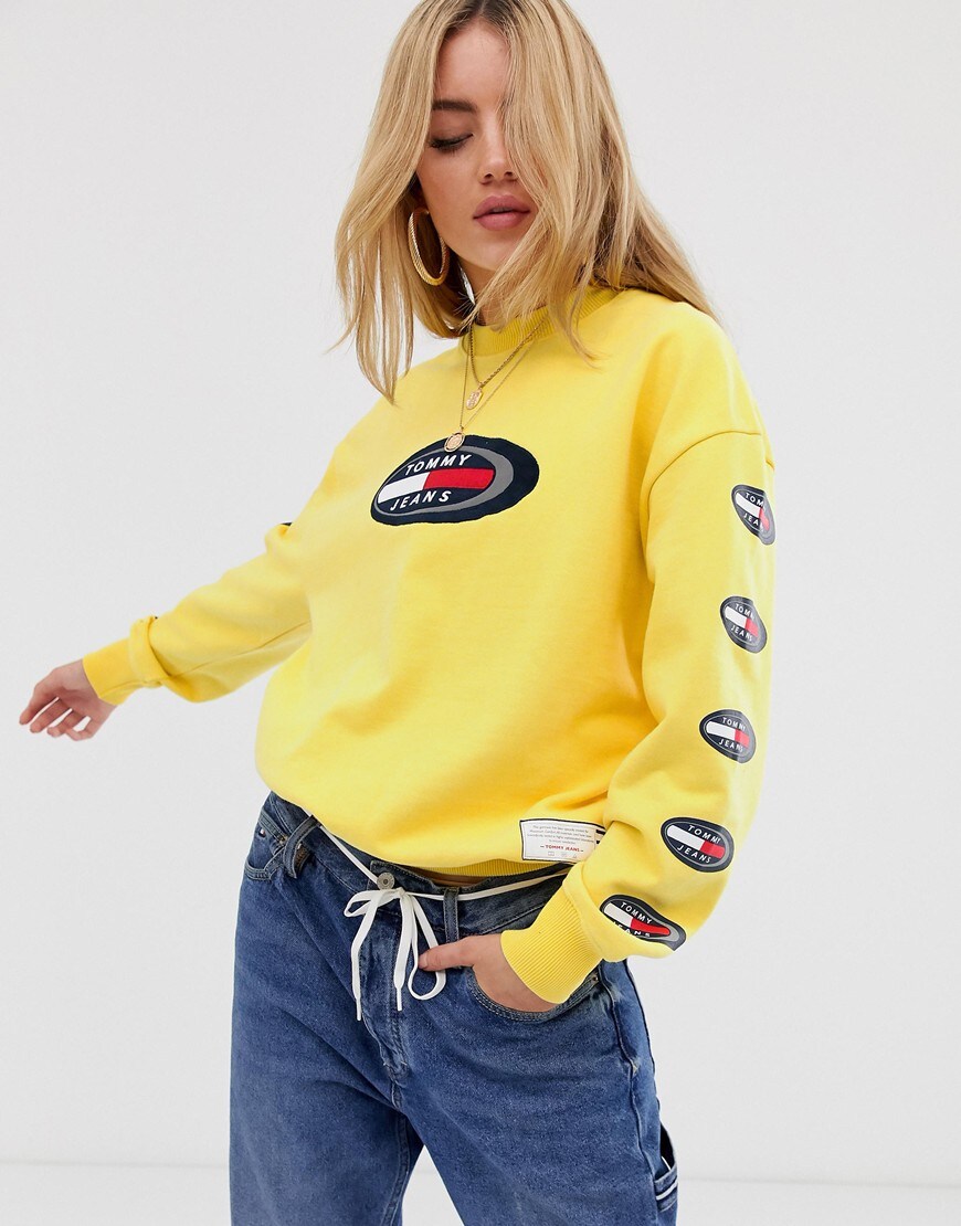 Tommy Jeans yellow sweatshirt | ASOS Style Feed