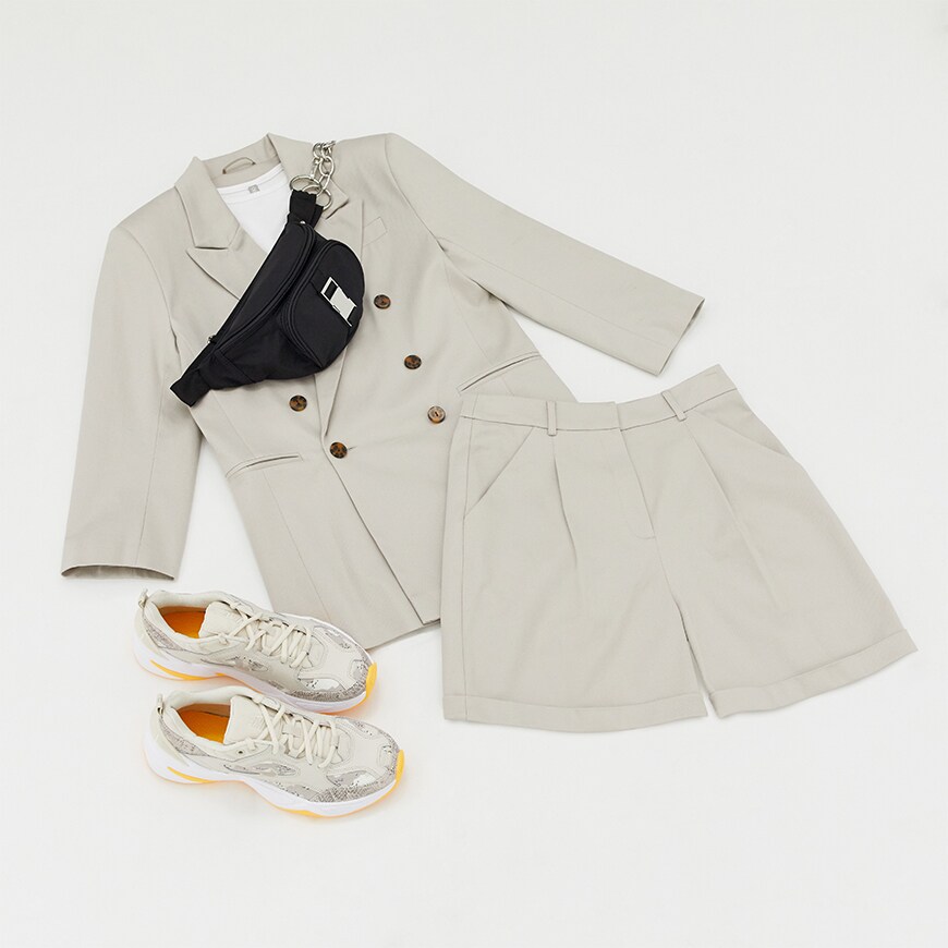 A blazer and shorts flat lay | ASOS Style Feed