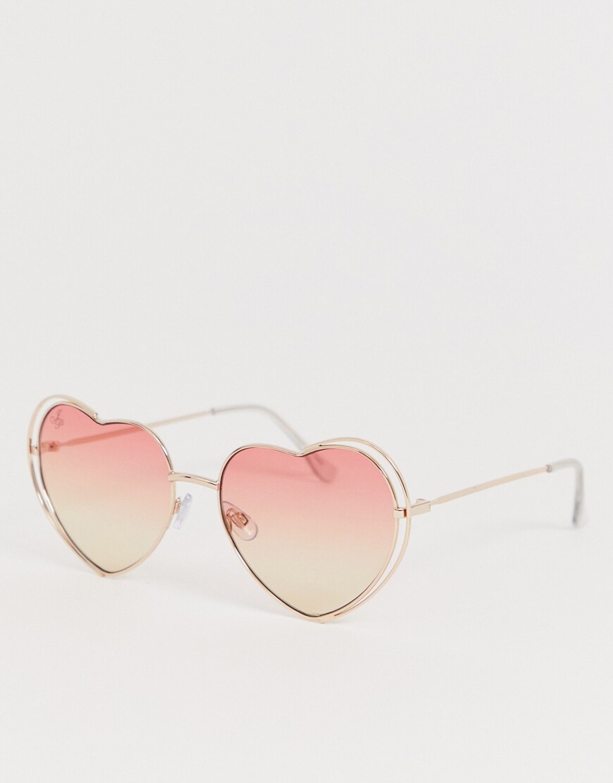 Jeepers Peepers - Lunettes de soleil cœur - Or rose